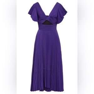 ALC purple pleated midi-dress
